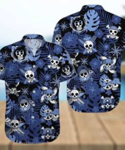 Luffy One Piece Crew Logo Floral Hawaiian Shirt