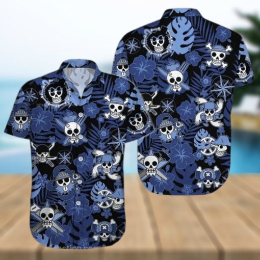 Luffy One Piece Crew Logo Floral Hawaiian Shirt