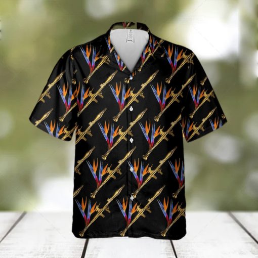 Luxury Golden Shoulder Fired Missile Black Hawaiian Shirt Summer Gift For Men And Women