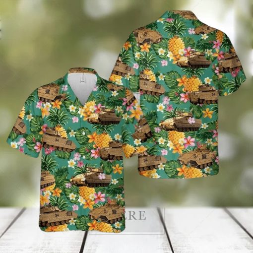 M2 Bradley Tank Us Army Pineapple Tropical Unisex Hawaiian Shirts