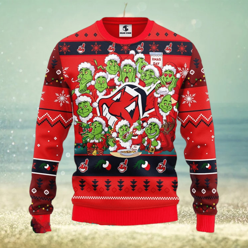 MLB Cleveland Indians Grinch Ugly Christmas Sweater - The Clothes
