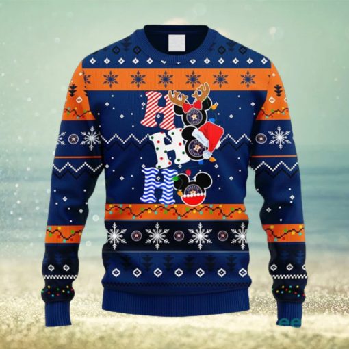 MLB Houston Astros HoHoHo Mickey Christmas Ugly 3D Sweater For Men And Women Gift Ugly Christmas