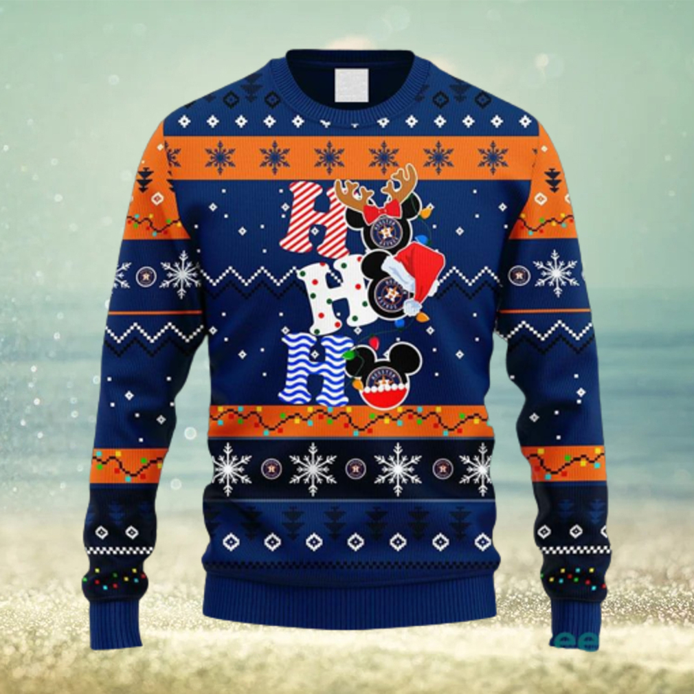 MLB Houston Astros HoHoHo Mickey Christmas Ugly 3D Sweater For Men