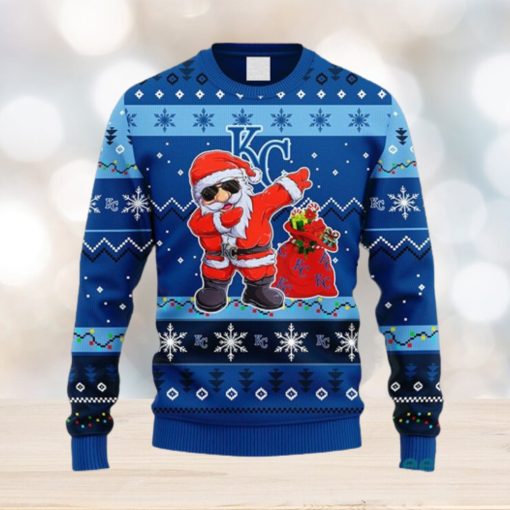 MLB Kansas City Royals Dabbing Santa Claus Christmas Ugly 3D Sweater For Men And Women Gift Ugly Christmas