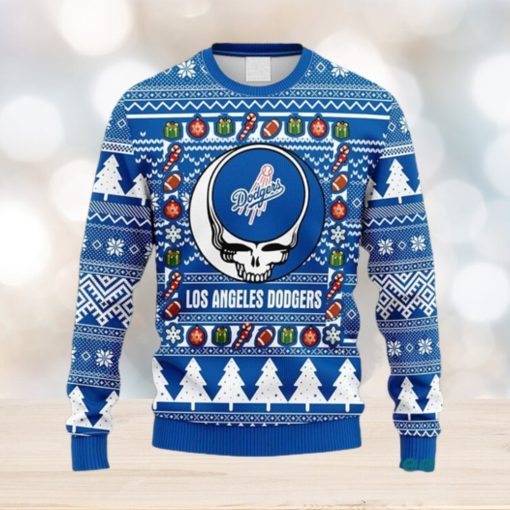 MLB Los Angeles Dodgers Grateful Dead Fleece 3D Sweater For Men And Women Gift Ugly Christmas