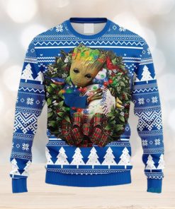 MLB Los Angeles Dodgers Groot Hug Christmas Ugly 3D Sweater For Men And Women Gift Ugly Christmas