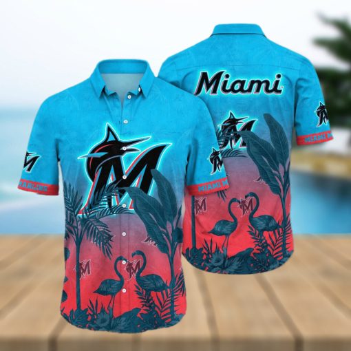 MLB Miami Marlins Flower Summer Hawaiian Shirt