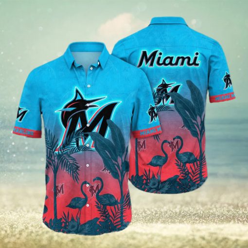 MLB Miami Marlins Flower Summer Hawaiian Shirt