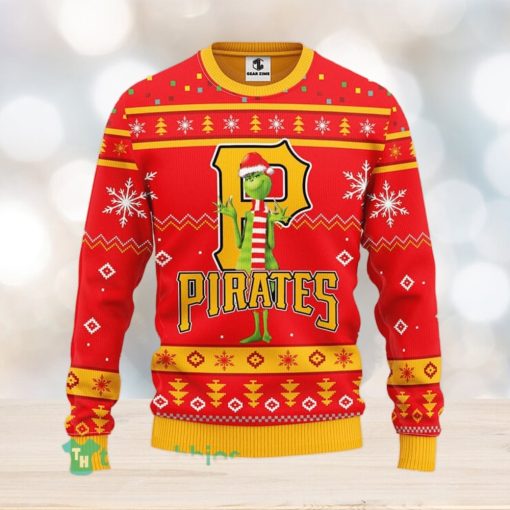 MLB Pittsburgh Pirates Logo With Funny Grinch Christmas Red Ugly Sweater – G Fanatics