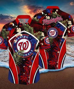 MLB Washington Nationals Hawaiian Shirt Hibiscus Flowers Aloha Beach Trip  Gift