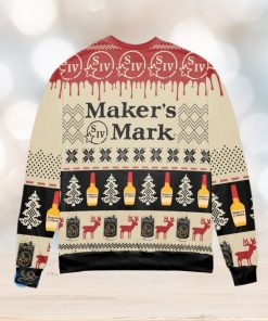 Maker’s Mark Bourbon Whisky Pine Tree & Reindeer Ugly Christmas Sweater Christmas Gift For Men And Women