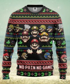 Mario No Pain No Game Ugly Christmas Sweater Gift For Men Women