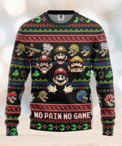 Mario No Pain No Game Ugly Christmas Sweater Gift For Men Women