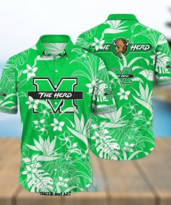 Marshall Thundering Herd NCAA Floral Full Printing 3D Hawaiian Shirt