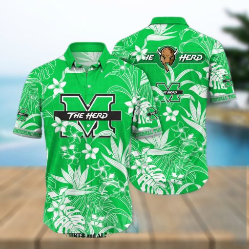 Marshall Thundering Herd NCAA Floral Full Printing 3D Hawaiian Shirt