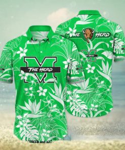 Marshall Thundering Herd NCAA Floral Full Printing 3D Hawaiian Shirt