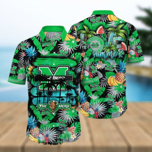 Marshall Thundering Herd NCAA Floral Unisex All Over Print Hawaiian Shirt