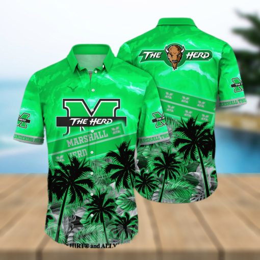 Marshall Thundering Herd NCAA Flower All Over Printed Unisex Hawaiian Shirt