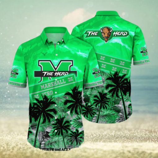 Marshall Thundering Herd NCAA Flower All Over Printed Unisex Hawaiian Shirt