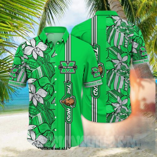 Marshall Thundering Herd NCAA Flower Classic All Over Printed Hawaiian Shirt