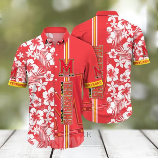 Maryland Terrapins NCAA Floral 3D All Over Print Hawaiian Shirt