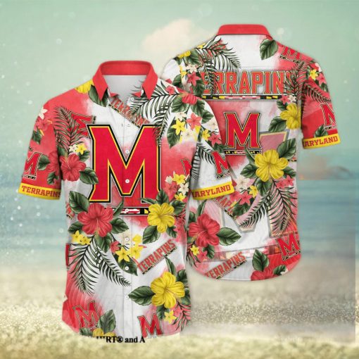 Maryland Terrapins NCAA Floral All Over Print Unisex Hawaiian Shirt