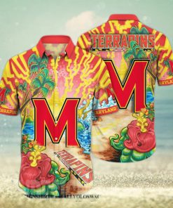 Maryland Terrapins NCAA Flower 3D All Over Printed Hawaiian Shirt