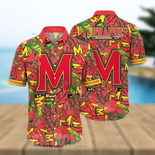 Maryland Terrapins NCAA Flower Classic Full Printed Hawaiian Shirt