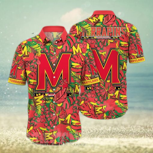 Maryland Terrapins NCAA Flower Classic Full Printed Hawaiian Shirt