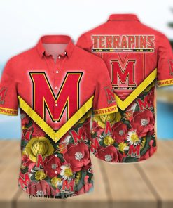 Maryland Terrapins NCAA Flower Unisex Full Print Hawaiian Shirt