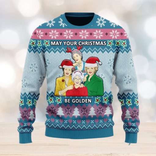 May Your Christmas Be Golden Ugly Christmas Sweater Christmas Gift For Men And Women