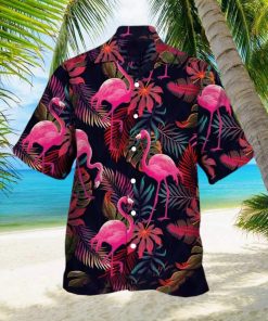 Men s Botanical Flamingo Hawaiian T Shirt