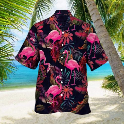 Men s Botanical Flamingo Hawaiian T Shirt