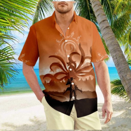 Men s Hawaiian Shirt Naruto Printed Fashionable Design Button Down Beach Shirts