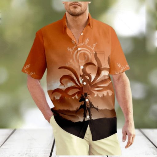 Men s Hawaiian Shirt Naruto Printed Fashionable Design Button Down Beach Shirts