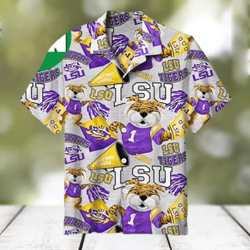 Men s LSU Louisiana State University With Mascots Summer Hawaiian Shirt