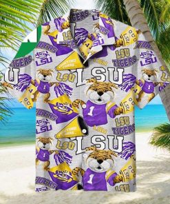 Men s LSU Louisiana State University With Mascots Summer Hawaiian Shirt