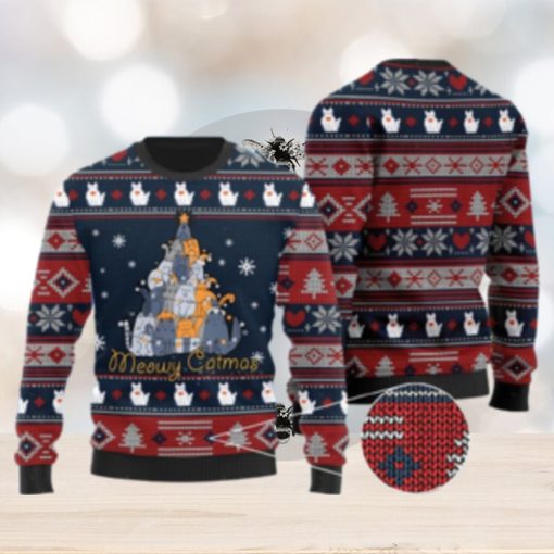 Meowy Catmas Christmas Cats Tree Ugly Sweater For Cat Lovers On Christmas Days