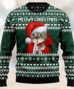 Meowy Christmas Santa Cat Xmas Ugly Sweater