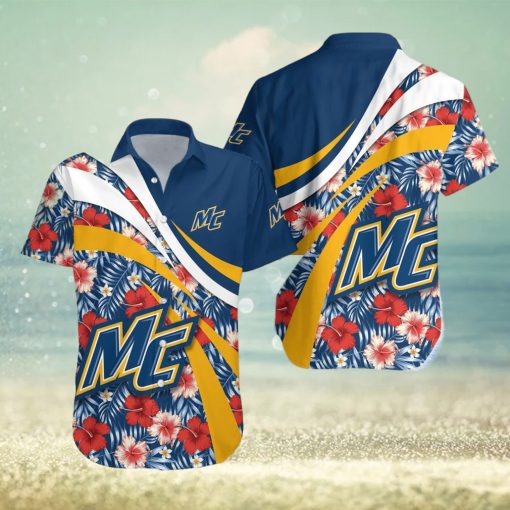 Merrimack Warriors 3D Hawaiian Shirt Hibiscus Sport Style NCAA Men And Women Gift For Fans