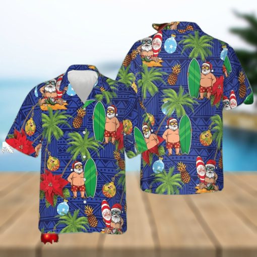 Merry Christmas Santa Claus Hawaiian Shirt Summer Short Sleeve Shirts Gift Ideas For Husband