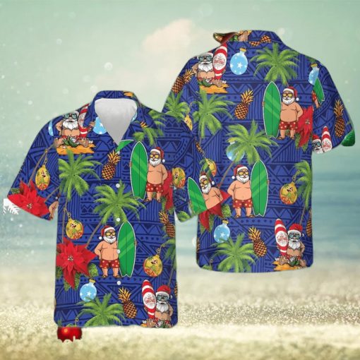 Merry Christmas Santa Claus Hawaiian Shirt Summer Short Sleeve Shirts Gift Ideas For Husband