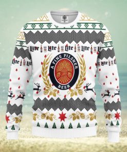 Merry Xmas Miller Lite Beer AOP Print Christmas Ugly Sweater For Men Women