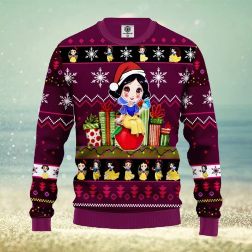 Merry Xmas Snow White Cartoon AOP Print Christmas Ugly Sweater For Men Women