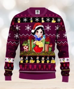 Merry Xmas Snow White Cartoon AOP Print Christmas Ugly Sweater For Men Women