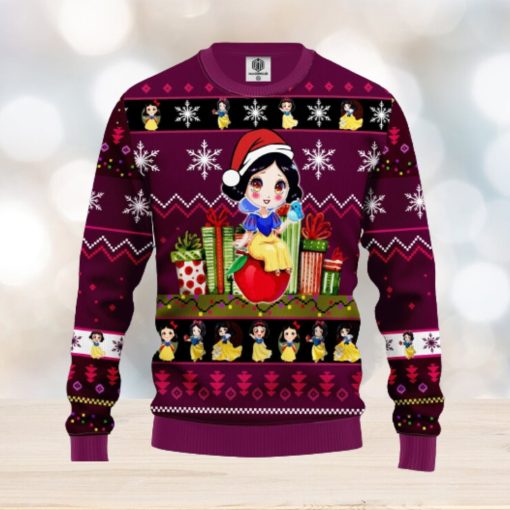 Merry Xmas Snow White Cartoon AOP Print Christmas Ugly Sweater For Men Women