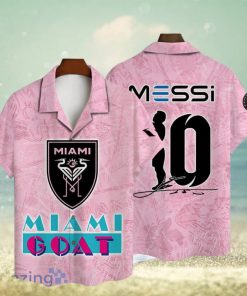 Messi Goat Inter Miami Pattern AOP Short Sleeve 3D Hawaiian Shirt Summer Gift