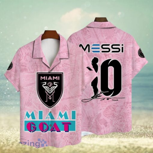 Messi Goat Inter Miami Pattern AOP Short Sleeve 3D Hawaiian Shirt Summer Gift