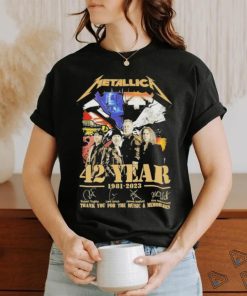 Metallica 42 Year 1981 2023 Thank You for the Music and Memories signatures shirt