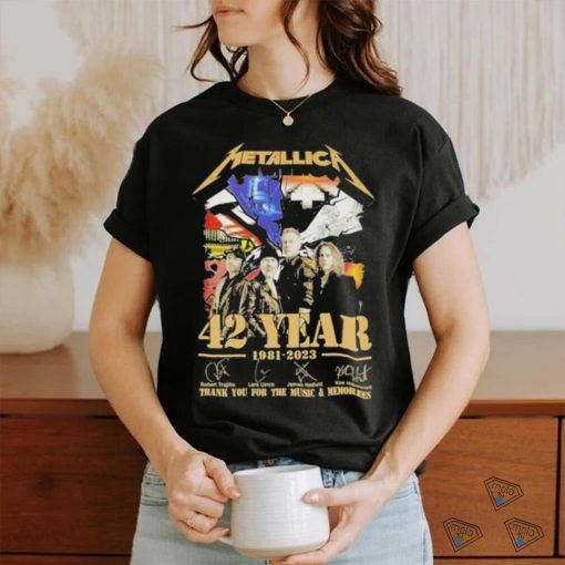 Metallica 42 Year 1981 2023 Thank You for the Music and Memories signatures shirt